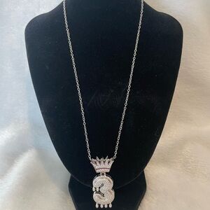 2.05 ct #3 with crown Moissanite pendant necklace